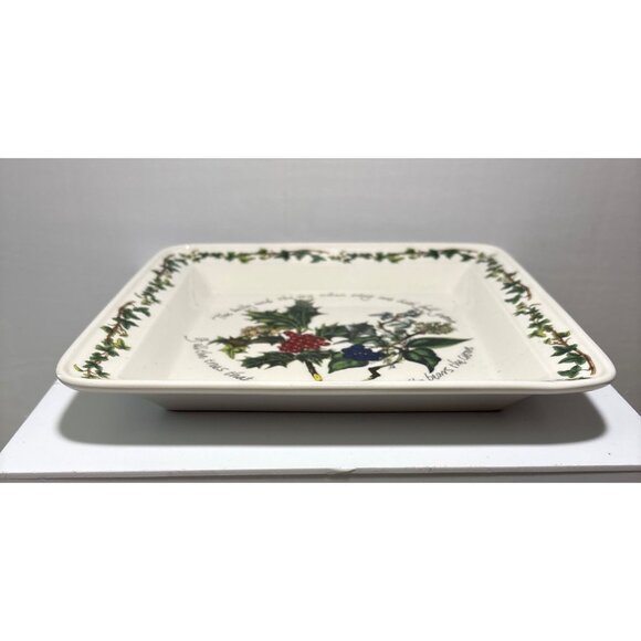 Portmeirion Botanic Garden Holly & Ivy Square Salad Plate 8.5" Christmas - Picture 2 of 6
